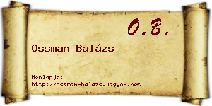 Ossman Balázs névjegykártya